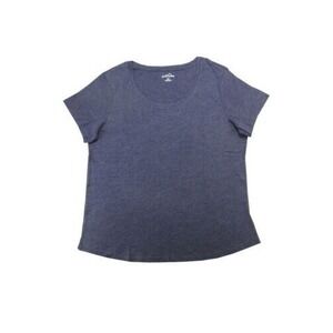 Eddie Bauer Crew-Neck Heather Midnight Navy M Short Sleeve